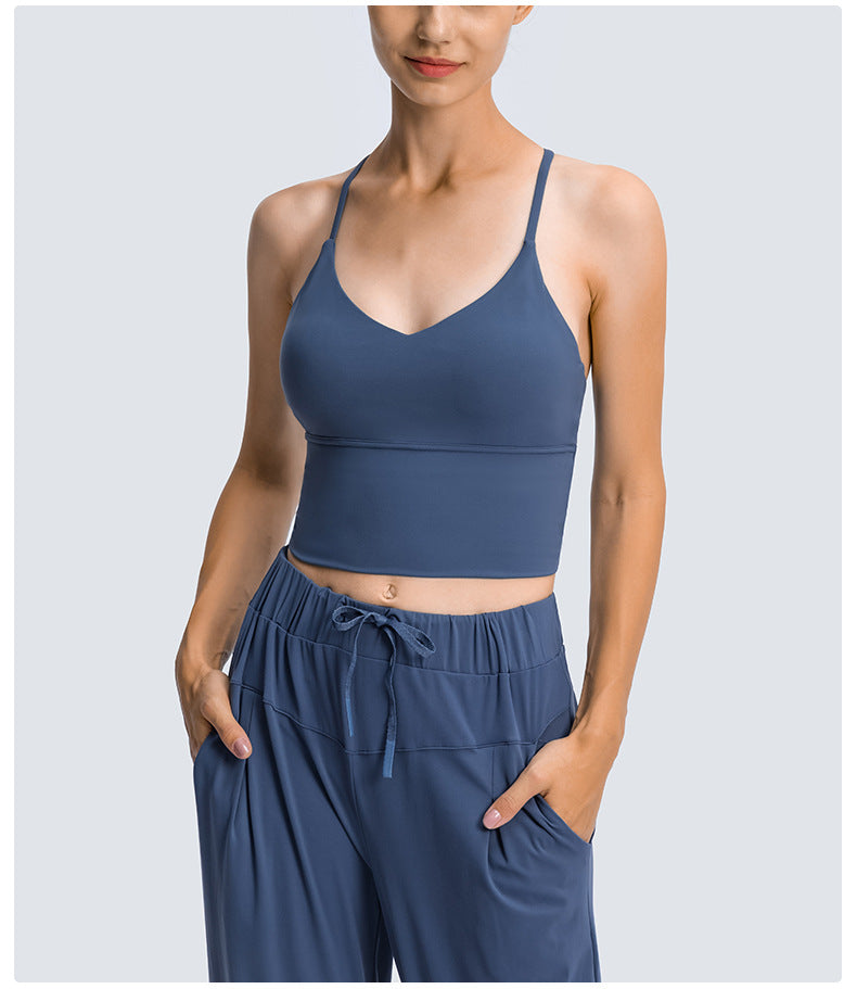 Avurer Flow Tank Top with inbuilt Bra - Blue