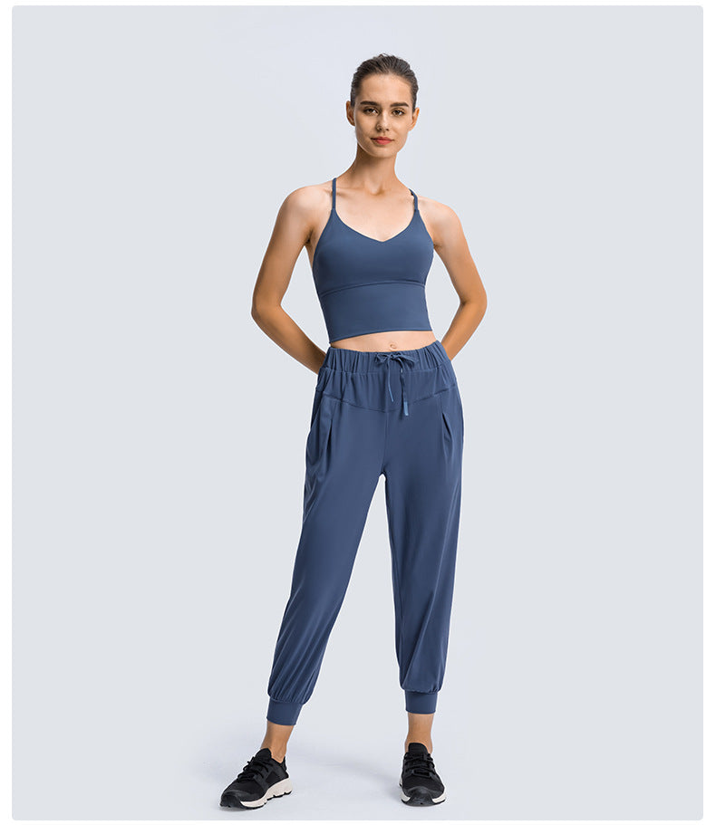 Avurer Flow Tank Top with inbuilt Bra - Blue