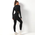Avurer FitFusion 2-Piece Set — Long-Sleeve Top & Leggings - Black