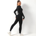 Avurer FitFusion 2-Piece Set — Long-Sleeve Top & Leggings - Black