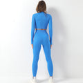 Avurer FitFusion 2-Piece Set — Long-Sleeve Top & Leggings - Blue