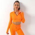 Avurer FitFusion 2-Piece Set — Long-Sleeve Top & Leggings - Orange