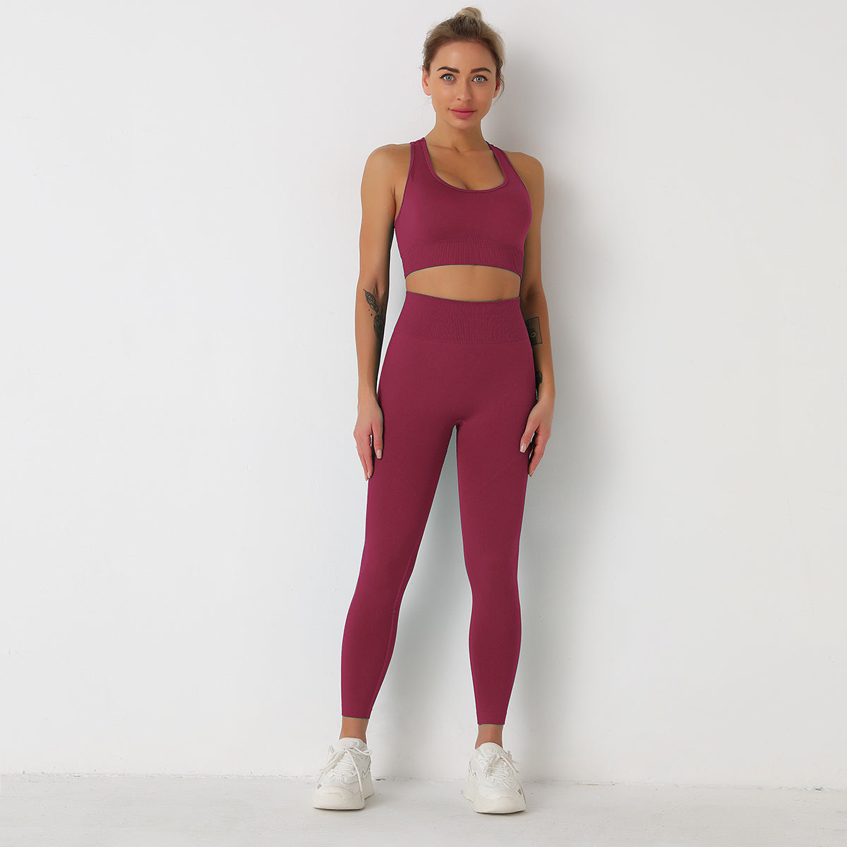 Avurer ElevateMotion 2-Piece Set — Sports Bra & Leggings - Wine Red